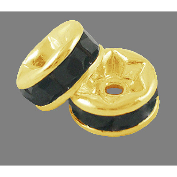 PandaHall Brass Grade A Rhinestone Spacer Beads, Golden Plated, Rondelle, Nickel Free, Jet, 10x4mm, Hole: 2mm Brass+Rhinestone Rondelle..., Black
PandaHall Brass Grade A Rhinestone Spacer Beads, Golden Plated, Rondelle, Nickel Free, Jet, 10x4mm, Hole: 2mm Brass+Rhinestone Rondelle..., Black