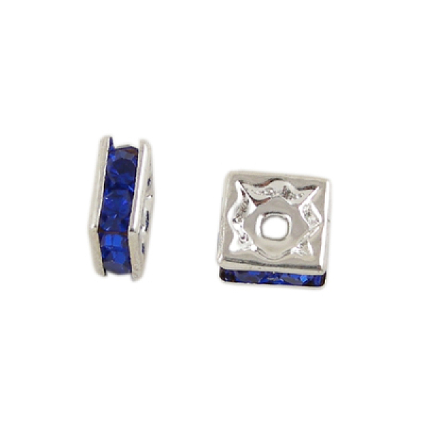 PandaHall Brass Rhinestone Spacer Beads, Beads, Square, Nickel Free, Sapphire, Silver Color Plated, 6mmx6mmx3mm, hole: 1mm Brass+Rhinestone..., Blue
PandaHall Brass Rhinestone Spacer Beads, Beads, Square, Nickel Free, Sapphire, Silver Color Plated, 6mmx6mmx3mm, hole: 1mm Brass+Rhinestone..., Blue