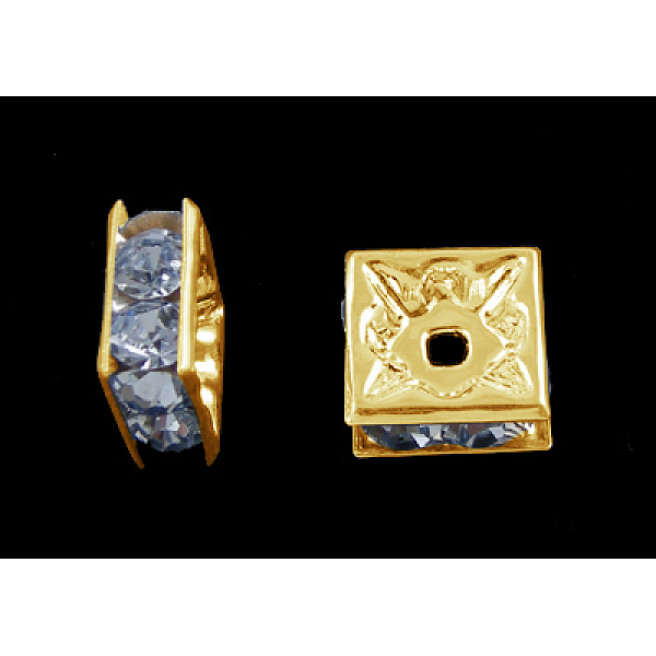 PandaHall Brass Rhinestone Spacer Beads, Square, Nickel Free, Golden, Sky Blue, 8x8x4mm, Hole: 1mm Brass+Rhinestone Square Blue
PandaHall Brass Rhinestone Spacer Beads, Square, Nickel Free, Golden, Sky Blue, 8x8x4mm, Hole: 1mm Brass+Rhinestone Square Blue