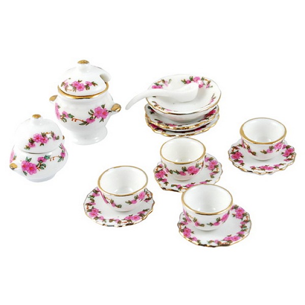 PandaHall Porcelain Tea Set Decorations, Pearl Pink, Size: Saucer: about 22~25mm in diameter, 4~8mm thick, Teapot: about 22~28mm long...
PandaHall Porcelain Tea Set Decorations, Pearl Pink, Size: Saucer: about 22~25mm in diameter, 4~8mm thick, Teapot: about 22~28mm long...