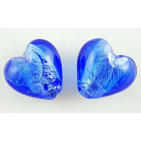 PandaHall Handmade Silver Foil Glass Beads, Heart, Blue, about 12mm in diameter, 8mm thick, hole: 1~2mm Silver Foil Heart Blue
PandaHall Handmade Silver Foil Glass Beads, Heart, Blue, about 12mm in diameter, 8mm thick, hole: 1~2mm Silver Foil Heart Blue