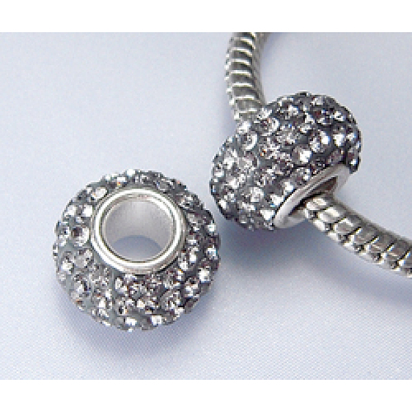 PandaHall Austrian Crystal European Beads, Large Hole Beads, Sterling Silver Core, Rondelle, 215_Black Diamond, about 11mm in diameter..., Gray
PandaHall Austrian Crystal European Beads, Large Hole Beads, Sterling Silver Core, Rondelle, 215_Black Diamond, about 11mm in diameter..., Gray