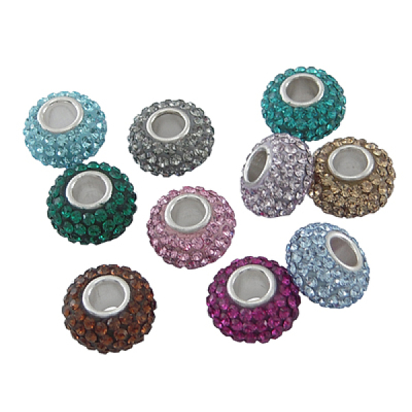 PandaHall Austrian Crystal European Beads, Large Hole Beads, Sterling Silver Core, Rondelle, Mixed Color, about 11mm in diameter, 7.5mm..., Multicolor
PandaHall Austrian Crystal European Beads, Large Hole Beads, Sterling Silver Core, Rondelle, Mixed Color, about 11mm in diameter, 7.5mm..., Multicolor