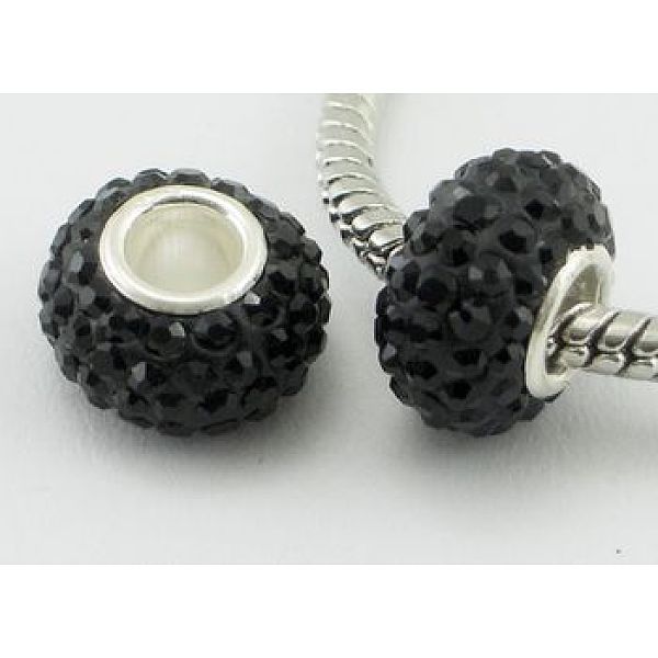 PandaHall Austrian Crystal European Beads, Large Hole Beads, Sterling Silver Single Core, Grade AAA, Rondelle, 280_Jet, about 11mm in..., Black
PandaHall Austrian Crystal European Beads, Large Hole Beads, Sterling Silver Single Core, Grade AAA, Rondelle, 280_Jet, about 11mm in..., Black
