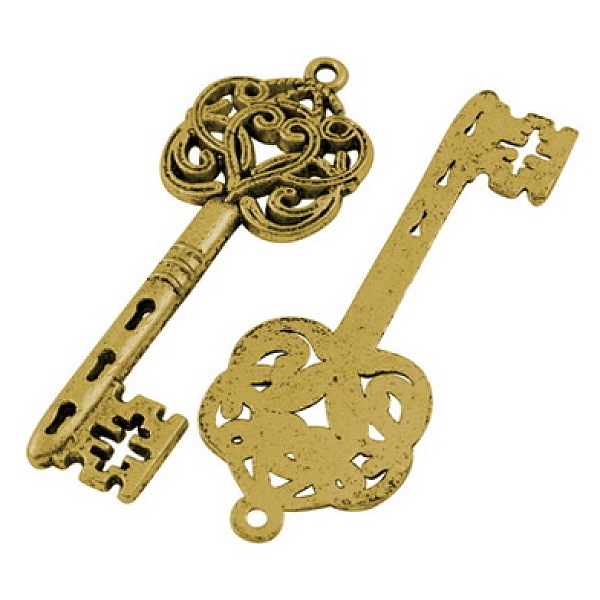 PandaHall Tibetan Style Pendants, Skeleton Key Pendants, Lead Free and Cadmium Free, Antique Golden, 60x22x2mm, Hole: 2mm Alloy Key
PandaHall Tibetan Style Pendants, Skeleton Key Pendants, Lead Free and Cadmium Free, Antique Golden, 60x22x2mm, Hole: 2mm Alloy Key
