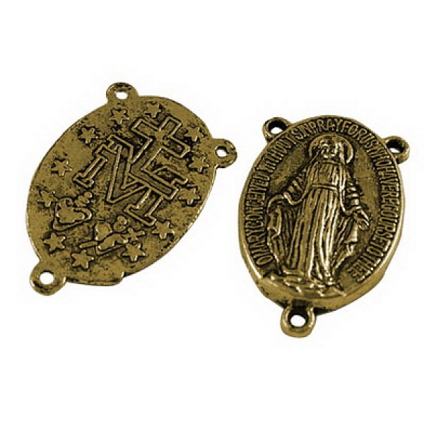 PandaHall Holy Oval Carved Virgin Mary Tibetan Style Alloy Chandelier Component Links, 3 Loop Connectors, Rosary Center Pieces, Antique...
PandaHall Holy Oval Carved Virgin Mary Tibetan Style Alloy Chandelier Component Links, 3 Loop Connectors, Rosary Center Pieces, Antique...