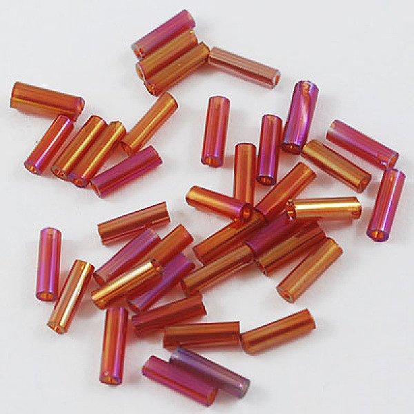 PandaHall Transparent Colours Rainbow Glass Bugle Beads, AB Color, FireBrick, 6x1.8mm, Hole: 0.6mm Glass Red
PandaHall Transparent Colours Rainbow Glass Bugle Beads, AB Color, FireBrick, 6x1.8mm, Hole: 0.6mm Glass Red