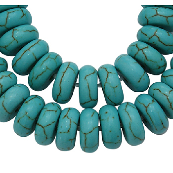 PandaHall Synthetical Howlite Beads, Dyed, Rondelle, Turquoise, 8x3~4mm, Hole: 1mm, about 2500pcs/1000g Howlite Rondelle Green
PandaHall Synthetical Howlite Beads, Dyed, Rondelle, Turquoise, 8x3~4mm, Hole: 1mm, about 2500pcs/1000g Howlite Rondelle Green