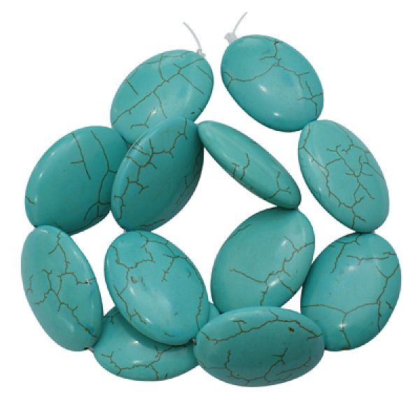PandaHall Synthetical Howlite Beads, Dyed, Oval, Turquoise, 35x25mm, Hole: 1mm, about 100pcs/1000g Howlite Oval Green
PandaHall Synthetical Howlite Beads, Dyed, Oval, Turquoise, 35x25mm, Hole: 1mm, about 100pcs/1000g Howlite Oval Green