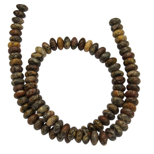 PandaHall Natural Gemstone Beads Strands, Leopard Skin Jasper, Rondelle, about 8mm in diameter, 4mm thick, hole: 1mm, 94 pcs/strand, 15.5...
PandaHall Natural Gemstone Beads Strands, Leopard Skin Jasper, Rondelle, about 8mm in diameter, 4mm thick, hole: 1mm, 94 pcs/strand, 15.5...