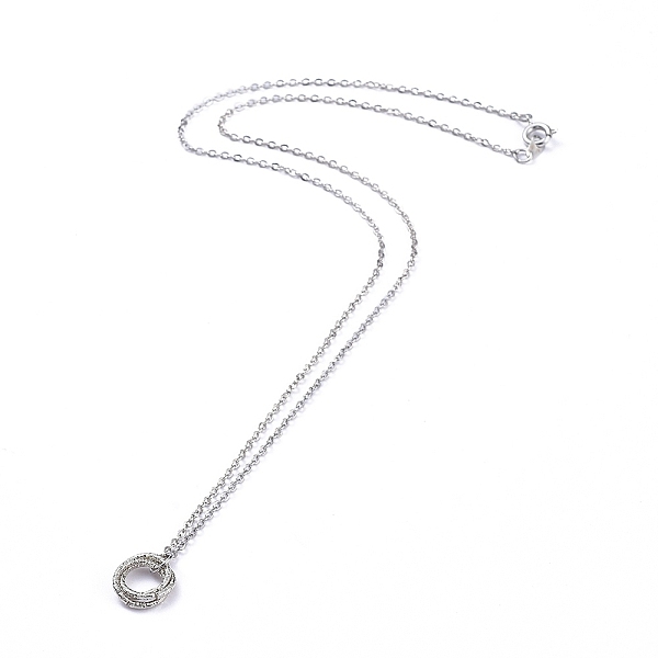 PandaHall Pendant Necklace, with Brass Cable Chain and Iron Twist Ring, Platinum, 18.1 inch(46cm) Brass
PandaHall Pendant Necklace, with Brass Cable Chain and Iron Twist Ring, Platinum, 18.1 inch(46cm) Brass