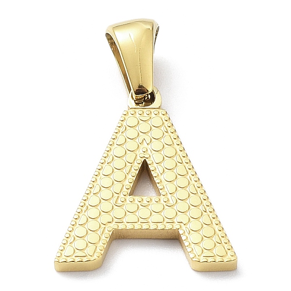 PandaHall Ion Plating(IP) 316L Surgical Stainless Steel Pendants, Real 18K Gold Plated, Letter Charm, Textured, Letter A, 17x14x1.6mm, Hole...
PandaHall Ion Plating(IP) 316L Surgical Stainless Steel Pendants, Real 18K Gold Plated, Letter Charm, Textured, Letter A, 17x14x1.6mm, Hole...