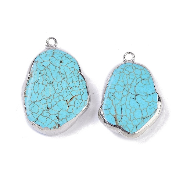 PandaHall Synthetic Turquoise Pendants, with Brass Findings, Nuggets Charms, Platinum, 31~36x22~24.5x6~7mm, Hole: 3mm Synthetic Turquoise...
PandaHall Synthetic Turquoise Pendants, with Brass Findings, Nuggets Charms, Platinum, 31~36x22~24.5x6~7mm, Hole: 3mm Synthetic Turquoise...