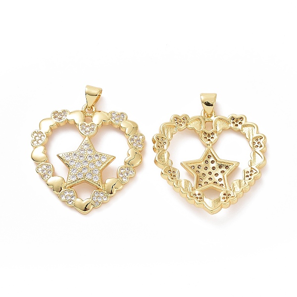 PandaHall Brass Micro Pave Cubic Zirconia Pendants, Heart with Star Charms, Golden, Clear, 29x28x3.5~4mm, Hole: 3~3.5x4mm Brass+Cubic...
PandaHall Brass Micro Pave Cubic Zirconia Pendants, Heart with Star Charms, Golden, Clear, 29x28x3.5~4mm, Hole: 3~3.5x4mm Brass+Cubic...