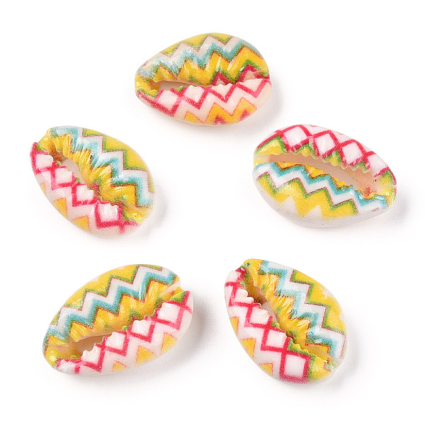PandaHall Printed Cowrie Shell Beads, No Hole/Undrilled, Wave, 18.5~22x13~14.5x6~7.5mm Cowrie Shell Others
PandaHall Printed Cowrie Shell Beads, No Hole/Undrilled, Wave, 18.5~22x13~14.5x6~7.5mm Cowrie Shell Others