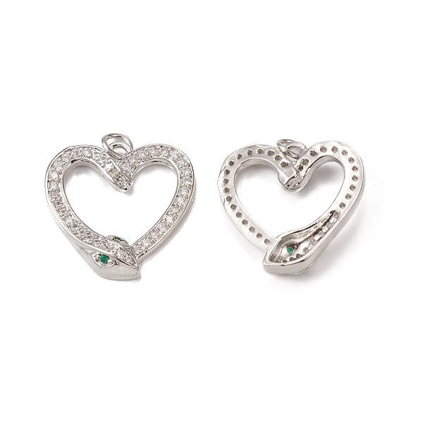PandaHall Brass Micro Pave Cubic Zirconia Pendants, with Jump Ring, Heart with Snake Charm, Platinum, 22x22x4.5mm, Hole: 3mm Brass+Cubic..., Clear
PandaHall Brass Micro Pave Cubic Zirconia Pendants, with Jump Ring, Heart with Snake Charm, Platinum, 22x22x4.5mm, Hole: 3mm Brass+Cubic..., Clear