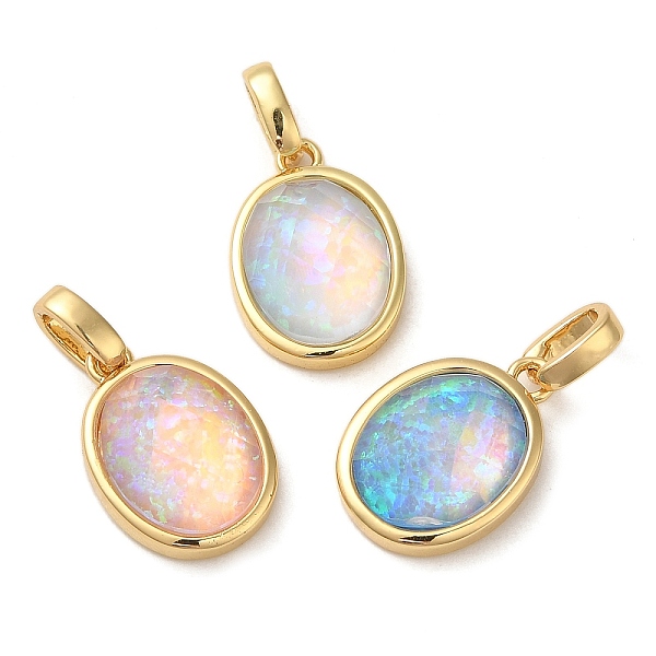 PandaHall Rack Plating Brass with Synthetic Opal Pendants, Oval, Mixed Color, 15x11x5mm, Hole: 5mm Brass Oval Multicolor
PandaHall Rack Plating Brass with Synthetic Opal Pendants, Oval, Mixed Color, 15x11x5mm, Hole: 5mm Brass Oval Multicolor