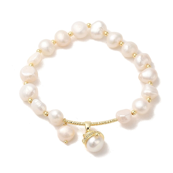PandaHall Natural Pearl & Brass Tube Stretch Bracelets, with Teardrop Charms, Real 14K Gold Plated, Inner Diameter: 2 inch(5.1cm) Pearl
PandaHall Natural Pearl & Brass Tube Stretch Bracelets, with Teardrop Charms, Real 14K Gold Plated, Inner Diameter: 2 inch(5.1cm) Pearl