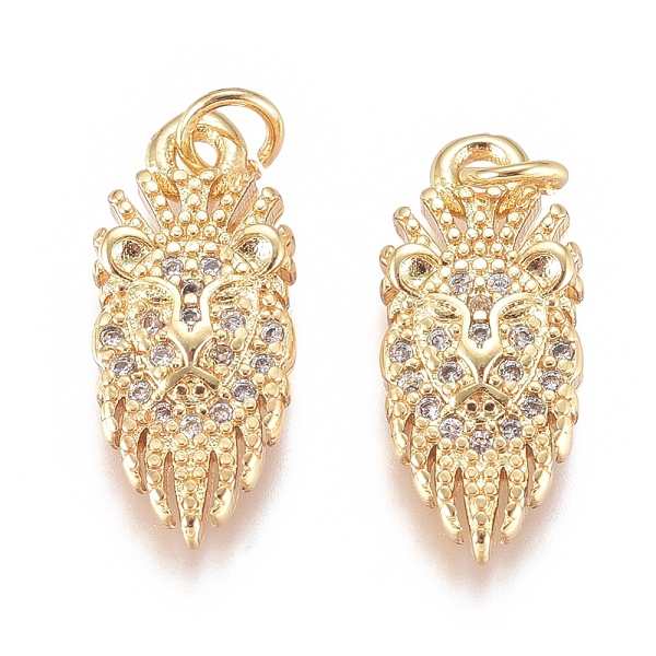 PandaHall Brass Micro Pave Cubic Zirconia Pendants, with Jump Ring, Long-Lasting Plated, Lion, Clear, Golden, 17.5x7.5x3mm, Hole: 1.9mm...
PandaHall Brass Micro Pave Cubic Zirconia Pendants, with Jump Ring, Long-Lasting Plated, Lion, Clear, Golden, 17.5x7.5x3mm, Hole: 1.9mm...
