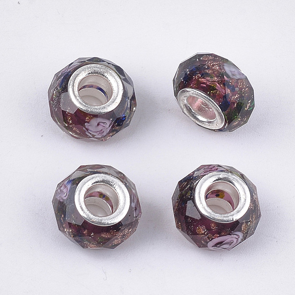 PandaHall Handmade Gold Sand Lampwork European Beads, Large Hole Beads, with Platinum Plated Brass Double Cores, Faceted, Rondelle, Mixed..., Multicolor
PandaHall Handmade Gold Sand Lampwork European Beads, Large Hole Beads, with Platinum Plated Brass Double Cores, Faceted, Rondelle, Mixed..., Multicolor