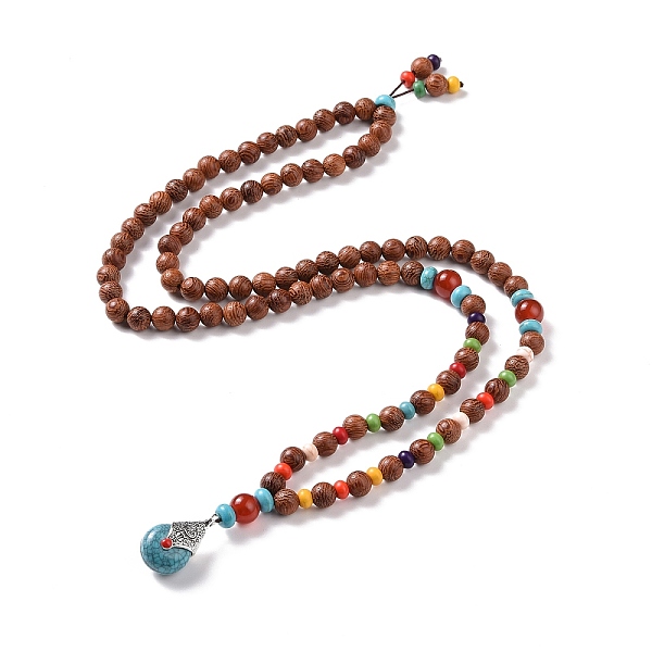 PandaHall Wood & Natural Carnelian & Synthetic Turquoise Beaded Necklaces, Resin Teardrop Pendant Necklaces for Women, Saddle Brown, 31.65...
PandaHall Wood & Natural Carnelian & Synthetic Turquoise Beaded Necklaces, Resin Teardrop Pendant Necklaces for Women, Saddle Brown, 31.65...