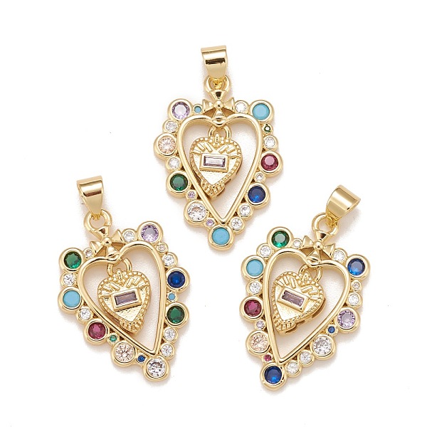 PandaHall Brass Micro Pave Cubic Zirconia Pendants, Real 18K Gold Plated, Lead Free & Cadmium Free, Heart, Colorful, 25.5x18x3.5mm, Hole..., Multicolor
PandaHall Brass Micro Pave Cubic Zirconia Pendants, Real 18K Gold Plated, Lead Free & Cadmium Free, Heart, Colorful, 25.5x18x3.5mm, Hole..., Multicolor