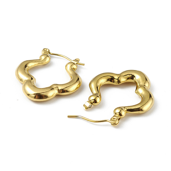 PandaHall Ion Plating(IP) 304 Stainless Steel Flower Hoop Earrings for Women, Golden, 25x22x4mm, Pin: 0.6mm 304 Stainless Steel Flower
PandaHall Ion Plating(IP) 304 Stainless Steel Flower Hoop Earrings for Women, Golden, 25x22x4mm, Pin: 0.6mm 304 Stainless Steel Flower