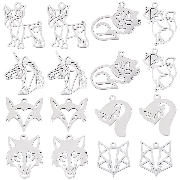PandaHall SUNNYCLUE 1 Box 16PCS 8 Style Animal Pendant Stainless Steel Animal Charm Collection Unicorn Wolf Fox Line Shape Pendants for DIY...
PandaHall SUNNYCLUE 1 Box 16PCS 8 Style Animal Pendant Stainless Steel Animal Charm Collection Unicorn Wolf Fox Line Shape Pendants for DIY...