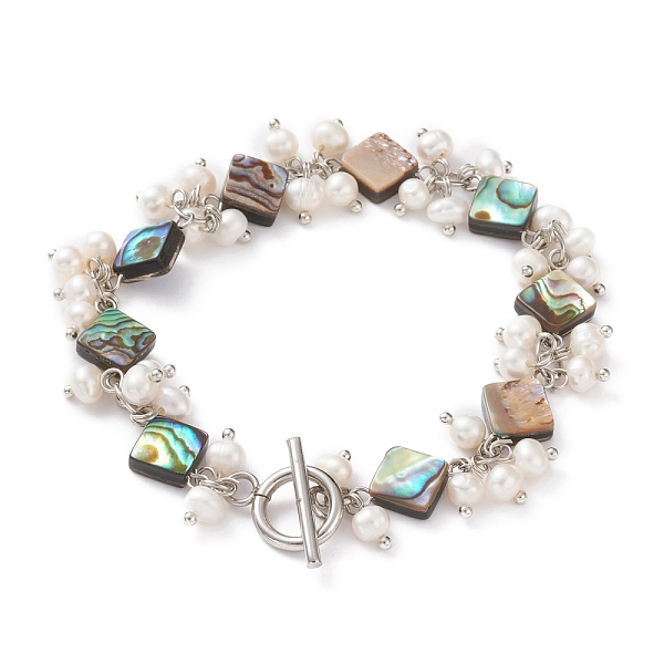 PandaHall Rhombus Natural Abalone Shell/Paua Shell Beaded Bracelets, with Natural Pearl Beads and 304 Stainless Steel Toggle Clasps...
PandaHall Rhombus Natural Abalone Shell/Paua Shell Beaded Bracelets, with Natural Pearl Beads and 304 Stainless Steel Toggle Clasps...