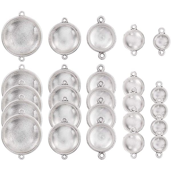 PandaHall DIY Making, Tibetan Style Alloy Flat Round Cabochon Connector Settings and Clear Glass Cabochons, Antique Silver, Containers...
PandaHall DIY Making, Tibetan Style Alloy Flat Round Cabochon Connector Settings and Clear Glass Cabochons, Antique Silver, Containers...