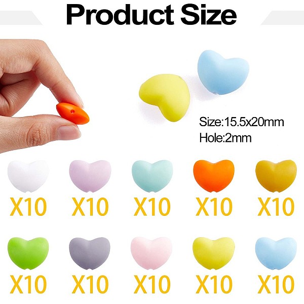 PandaHall 100Pcs Heart Silicone Beads for Keychain Making Cute Silicone Beads Bulk Silicone Bead Kit for Jewelry DIY Craft Making, Mixed..., Multicolor
PandaHall 100Pcs Heart Silicone Beads for Keychain Making Cute Silicone Beads Bulk Silicone Bead Kit for Jewelry DIY Craft Making, Mixed..., Multicolor