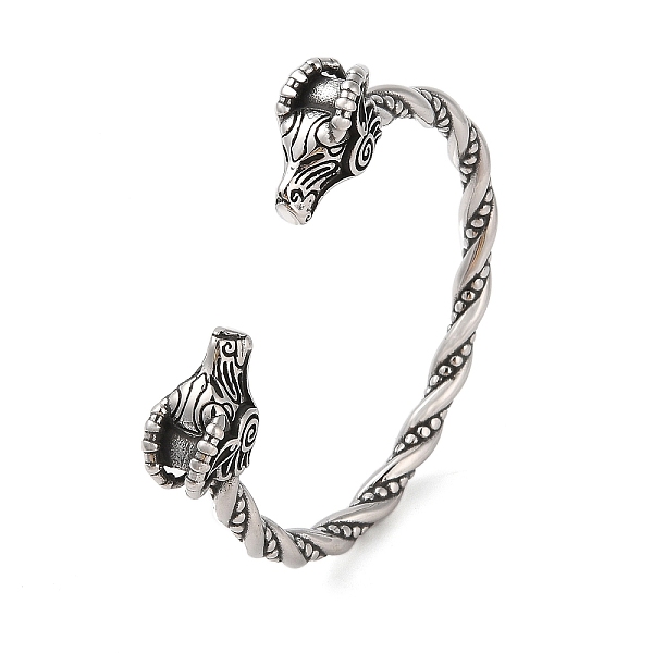 PandaHall Viking 304 Stainless Steel Open Cuff Bangles for Men, Antique Silver, Goat, Inner Diameter: 2-1/2 inch(6.5cm), 13mm 304 Stainless...
PandaHall Viking 304 Stainless Steel Open Cuff Bangles for Men, Antique Silver, Goat, Inner Diameter: 2-1/2 inch(6.5cm), 13mm 304 Stainless...