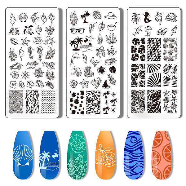 PandaHall Stainless Steel DIY Nail Art Templates, Template Tool, Rectangle, Mixed Shapes, 12x6cm, 3pcs/set Stainless Steel Mixed Shapes
PandaHall Stainless Steel DIY Nail Art Templates, Template Tool, Rectangle, Mixed Shapes, 12x6cm, 3pcs/set Stainless Steel Mixed Shapes