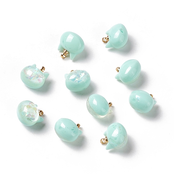 PandaHall Sparkle Opaque Resin Charms, with Golden Tone Brass Findings, Pearlized, Cat Head, Light Cyan, 11.5x10.5x8mm, Hole: 1.5mm...
PandaHall Sparkle Opaque Resin Charms, with Golden Tone Brass Findings, Pearlized, Cat Head, Light Cyan, 11.5x10.5x8mm, Hole: 1.5mm...