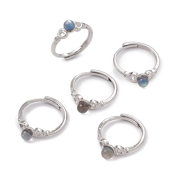 PandaHall Heart Natural Labradorite Adjustable Rings, Platinum Tone Brass Finger Rings for Women, 1.7~5mm, Inner Diameter: US Size 8 1/4...
PandaHall Heart Natural Labradorite Adjustable Rings, Platinum Tone Brass Finger Rings for Women, 1.7~5mm, Inner Diameter: US Size 8 1/4...