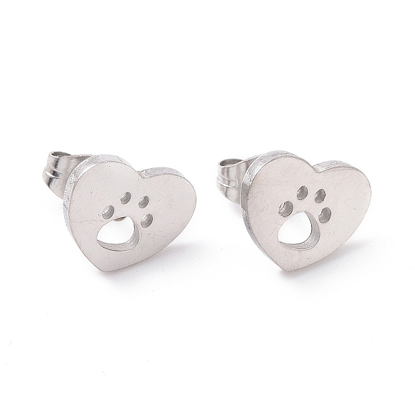 PandaHall 304 Stainless Steel Heart with Dog Paw Print Stud Earrings for Women, Stainless Steel Color, 9x11x1.5mm, Pin: 0.8mm 304 Stainless...
PandaHall 304 Stainless Steel Heart with Dog Paw Print Stud Earrings for Women, Stainless Steel Color, 9x11x1.5mm, Pin: 0.8mm 304 Stainless...