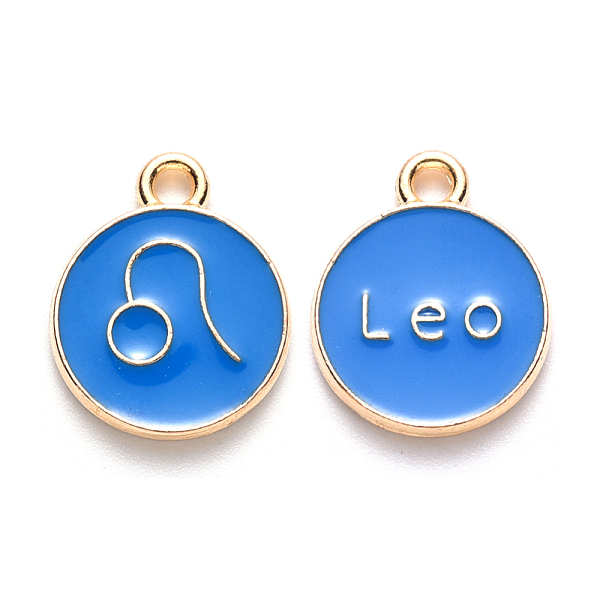 PandaHall Alloy Enamel Pendants, Cadmium Free & Lead Free, Flat Round with Constellation, Light Gold, Dodger Blue, Leo, 22x18x2mm, Hole...
PandaHall Alloy Enamel Pendants, Cadmium Free & Lead Free, Flat Round with Constellation, Light Gold, Dodger Blue, Leo, 22x18x2mm, Hole...