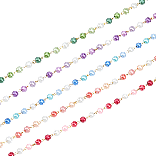 PandaHall CHGCRAFT 5Pcs 5 Color Handmade Glass Pearl Beaded Chain, with Gold Plated Iron Eye Pins, Unwelded, Mixed Color, 14x8mm, 1M/pc..., Multicolor
PandaHall CHGCRAFT 5Pcs 5 Color Handmade Glass Pearl Beaded Chain, with Gold Plated Iron Eye Pins, Unwelded, Mixed Color, 14x8mm, 1M/pc..., Multicolor