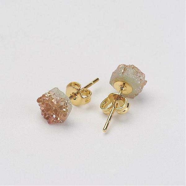 PandaHall Druzy Quartz Crystal Stud Earrings, with Brass Findings, Golden, 16~18x7~8mm, pin: 0.8mm Quartz Crystal Orange
PandaHall Druzy Quartz Crystal Stud Earrings, with Brass Findings, Golden, 16~18x7~8mm, pin: 0.8mm Quartz Crystal Orange