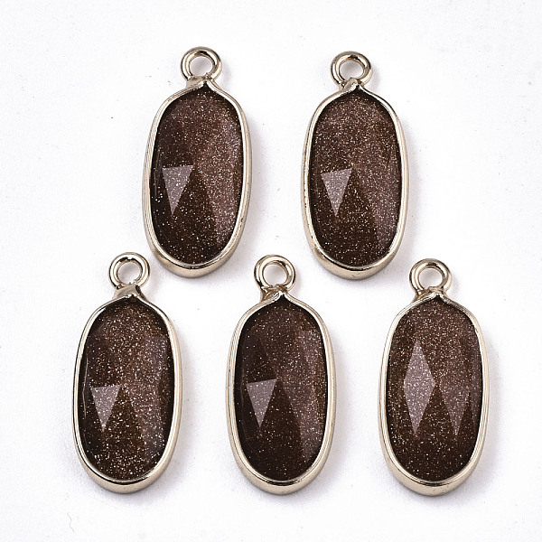 PandaHall Synthetic Goldstone Pendants, with Light Gold Plated Brass Edge and Loop, Oval, Faceted, 18x8x4mm, Hole: 1.6mm Goldstone Oval
PandaHall Synthetic Goldstone Pendants, with Light Gold Plated Brass Edge and Loop, Oval, Faceted, 18x8x4mm, Hole: 1.6mm Goldstone Oval