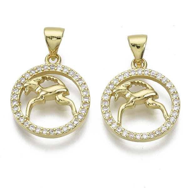 PandaHall Brass Micro Pave Cubic Zirconia Pendants, Nickel Free, with Snap on Bail, Flat Round with Constellation, Clear, Real 18K Gold...
PandaHall Brass Micro Pave Cubic Zirconia Pendants, Nickel Free, with Snap on Bail, Flat Round with Constellation, Clear, Real 18K Gold...