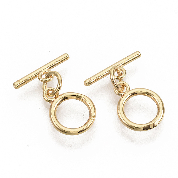 PandaHall Brass Toggle Clasps, with Jump Rings, Nickel Free, Ring, Real 18K Gold Plated, Ring: 12x9x1.5mm, Hole: 1.2mm, Bar: 12.5x1.5mm...
PandaHall Brass Toggle Clasps, with Jump Rings, Nickel Free, Ring, Real 18K Gold Plated, Ring: 12x9x1.5mm, Hole: 1.2mm, Bar: 12.5x1.5mm...