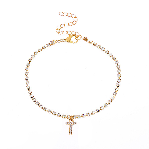 PandaHall Fashionable and Creative Rhinestone Anklet Bracelets, English Letter T Hip-hop Creative Beach Anklet for Women, Golden Alloy
PandaHall Fashionable and Creative Rhinestone Anklet Bracelets, English Letter T Hip-hop Creative Beach Anklet for Women, Golden Alloy