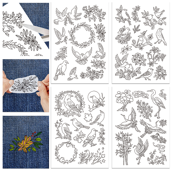 PandaHall 4 Sheets 11.6x8.2 Inch Stick and Stitch Embroidery Patterns, Non-woven Fabrics Water Soluble Embroidery Stabilizers, Raven...
PandaHall 4 Sheets 11.6x8.2 Inch Stick and Stitch Embroidery Patterns, Non-woven Fabrics Water Soluble Embroidery Stabilizers, Raven...