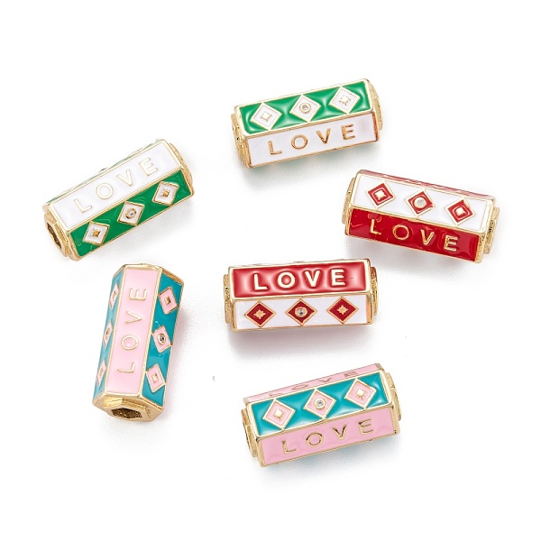 PandaHall Real 18K Gold Plated Brass Micro Pave Clear Cubic Zirconia Tube Beads, with Enamel, Hexagonal Prism with Word Love, Mixed Color..., Multicolor
PandaHall Real 18K Gold Plated Brass Micro Pave Clear Cubic Zirconia Tube Beads, with Enamel, Hexagonal Prism with Word Love, Mixed Color..., Multicolor