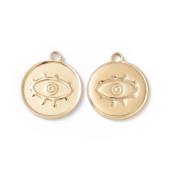 PandaHall Ion Plating(IP) 304 Stainless Steel Pendants, Flat Round with Eye, Real 24K Gold Plated, 21x18x1.5mm, Hole: 2.5mm 304 Stainless...
PandaHall Ion Plating(IP) 304 Stainless Steel Pendants, Flat Round with Eye, Real 24K Gold Plated, 21x18x1.5mm, Hole: 2.5mm 304 Stainless...