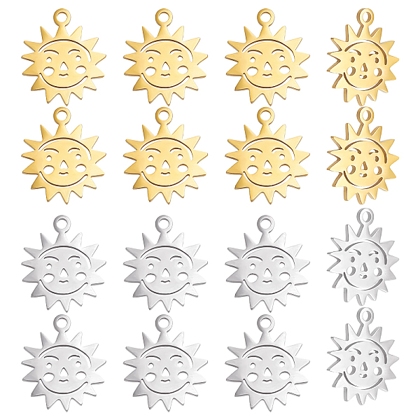 PandaHall DICOSMETIC 16Pcs 2 Colors 304 Stainless Steel Charms, Laser Cut, Manual Polishing, Sun with Face, Golden & Stainless Steel Color...
PandaHall DICOSMETIC 16Pcs 2 Colors 304 Stainless Steel Charms, Laser Cut, Manual Polishing, Sun with Face, Golden & Stainless Steel Color...