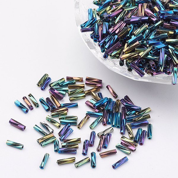 PandaHall Glass Twisted Bugle Beads, Iris, Colorful, 9x2mm, Hole: 0.5mm, about 7000pcs/bag Glass
PandaHall Glass Twisted Bugle Beads, Iris, Colorful, 9x2mm, Hole: 0.5mm, about 7000pcs/bag Glass