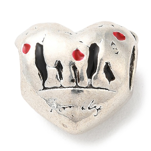 PandaHall Zinc Alloy Enamel European Beads, Large Hole Beads, Heart with Family, Antique Silver, 11x12x8mm, Hole: 4.5mm Alloy+Enamel Heart..., Black
PandaHall Zinc Alloy Enamel European Beads, Large Hole Beads, Heart with Family, Antique Silver, 11x12x8mm, Hole: 4.5mm Alloy+Enamel Heart..., Black