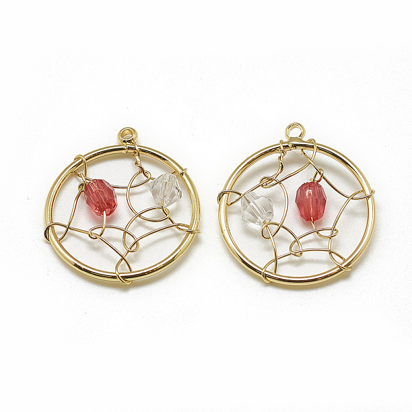 PandaHall Brass Pendants, with Glass Beads, Flat Round with Web, Real 18K Gold Plated, Red, 20.5x18x4mm, Hole: 1mm Brass+Glass Flat Round...
PandaHall Brass Pendants, with Glass Beads, Flat Round with Web, Real 18K Gold Plated, Red, 20.5x18x4mm, Hole: 1mm Brass+Glass Flat Round...